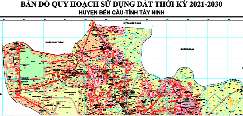 Bản đồ quy hoạch sử dụng đất huyện Bến Cầu tỉnh Tây Ninh mới nhất 2021-2030