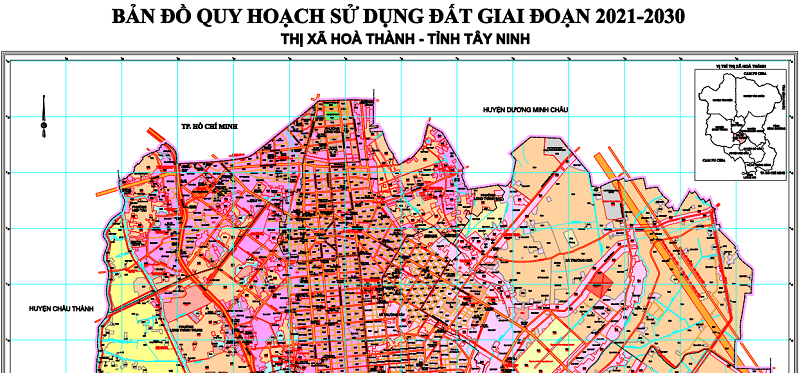Bản đồ quy hoạch sử dụng đất T.x Hòa Thành tỉnh Tây Ninh mới nhất 2021-2030