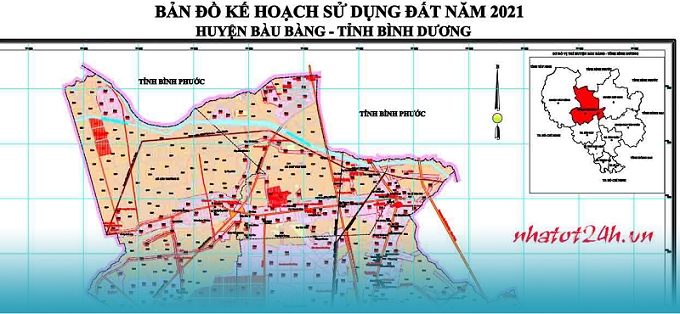 Bản đồ quy hoạch sử dụng đất huyện Bàu Bàng Bình Dương