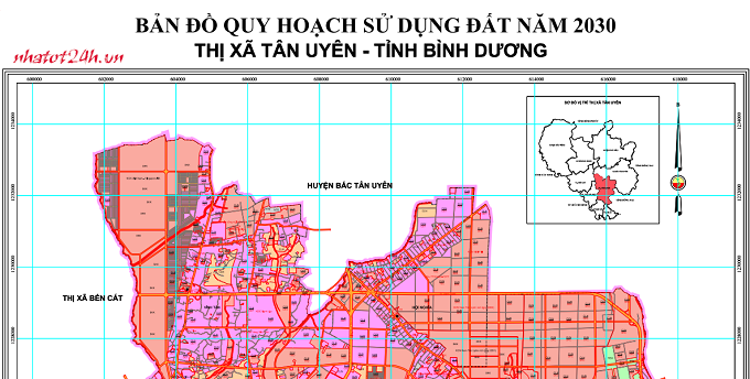 bản đồ quy hoạch thị xã Tân Uyên