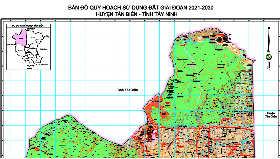 Bản đồ quy hoạch sử dụng đất huyện Tân Biên mới nhất 2021-2030